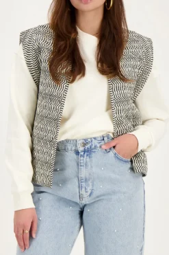 Veste Sans Manches Noir Et Blanc Tourbillon
