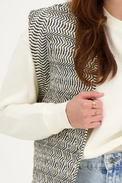 Veste Sans Manches Noir Et Blanc Tourbillon