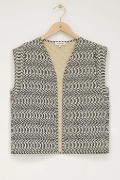 Veste Sans Manches Noir Et Blanc Tourbillon