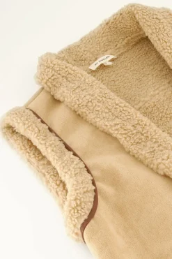 Veste Sans Manches Réversible En Teddy Beige