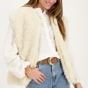 Veste Sans Manches Teddy Beige