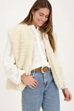 Veste Sans Manches Teddy Beige