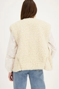 Veste Sans Manches Teddy Beige
