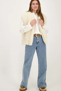 Veste Sans Manches Teddy Beige
