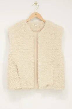Veste Sans Manches Teddy Beige