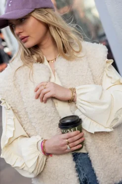 Veste Sans Manches Teddy Beige