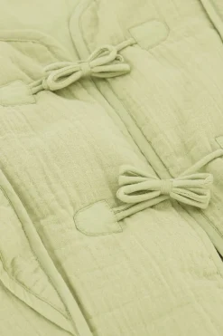 Veste Sans Manches Verte Avec Nœuds Et Volants