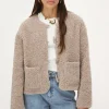 Veste Teddy Beige Avec Boutons