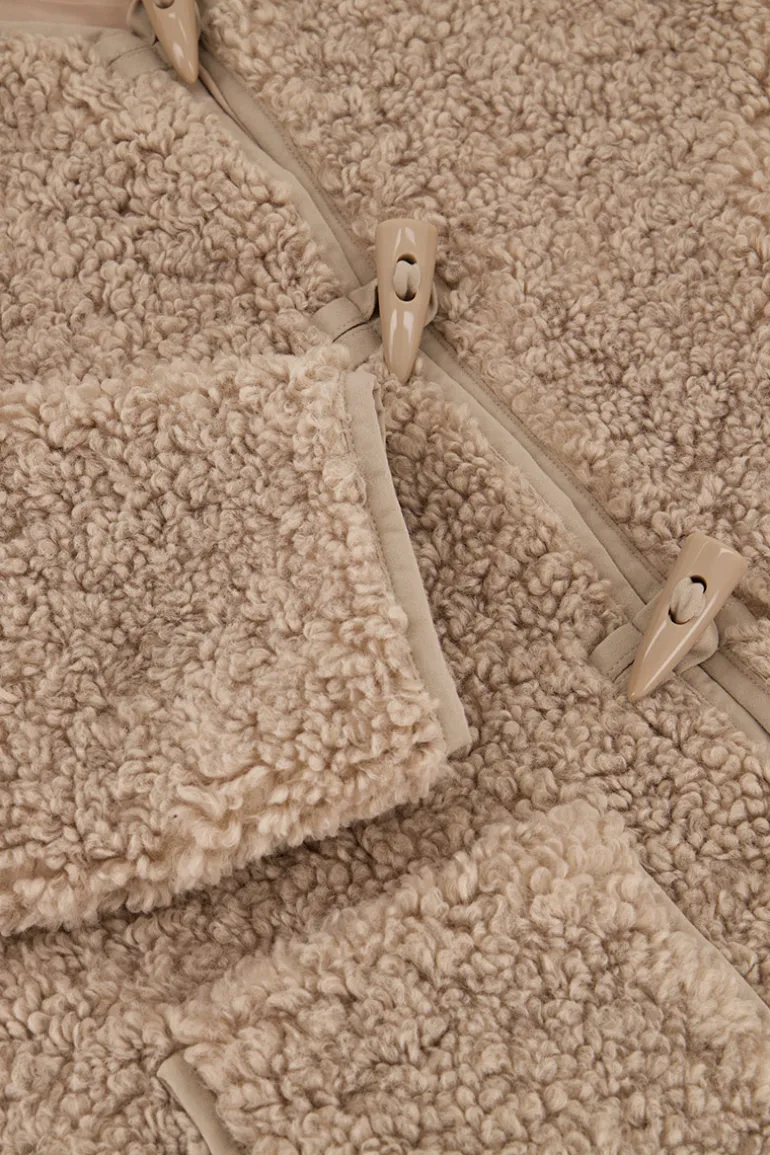 Veste Teddy Beige Avec Boutons
