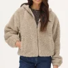 Veste Teddy Beige Avec Capuche