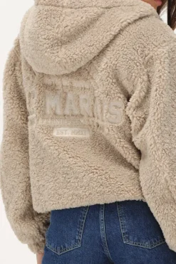 Veste Teddy Beige Avec Capuche
