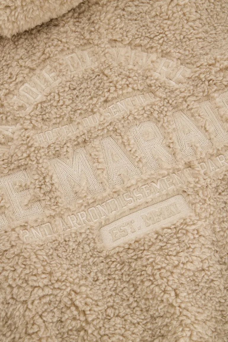 Veste Teddy Beige Avec Capuche